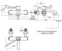 Armitage Shanks A6243AA Markwik 21 Panel Mixer, Demountable Single Lever Basin Mixer Sequential, Detachable Spout and Bioguard