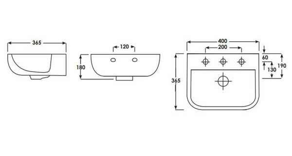 Arley 600 40cm Wall Hung Basin