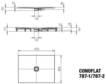 Kaldewei Avantgarde Conoflat Steel Shower TrayåʉÛÒåÊ787åʉÛÒåÊ1åÊ1100åÊx 800åÊmm Alpinweiss