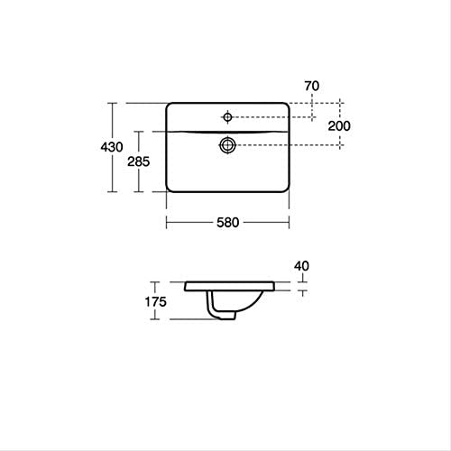 Ideal Standard E501501 Concept Cube 50/58cm Countertop Washbasin