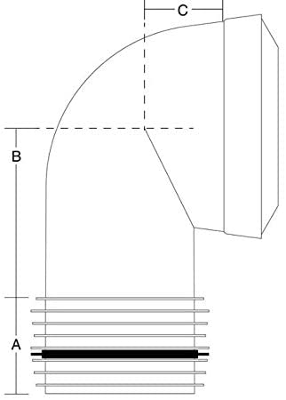 MULTIKWIK WC PAN Connector 90 Degree Bend MKB2190