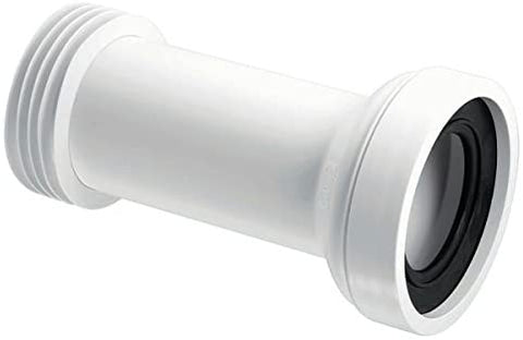 McAlpine WC-CON2B Straight Adjustable Length Rigid WC Connector 3.5"/90mm Outlet Size, White