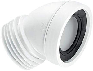 McAlpine WC-CON16 45 Degree Angle Rigid WC Connector, White