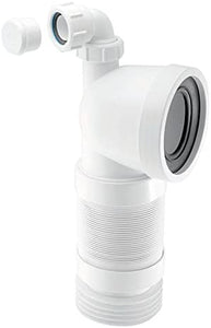 McAlpine WC-CON8FV 90 Degree Flexible WC Connector with Universal Vent Boss, White