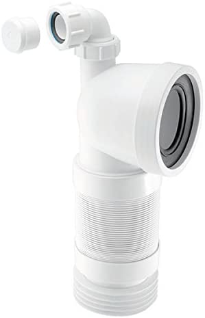 McAlpine WC-CON8FV 90 Degree Flexible WC Connector with Universal Vent Boss, White