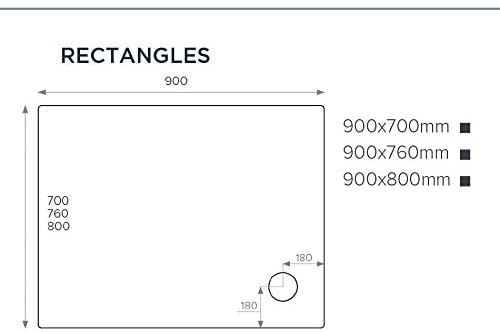 Just Trays A970140 White Ultracast 900 x 700 Shower Tray with 4 Upstands