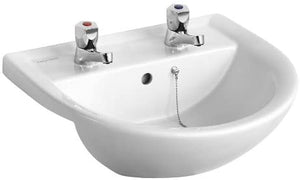 Armitage Shanks E895901 Sandringham 21 500mm 2 Taphole Semi-Countertop Washbasin