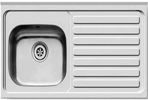 Pyramis Thetis 1000 x 500mm 2 Tap Hole Right Hand Kitchen Sink
