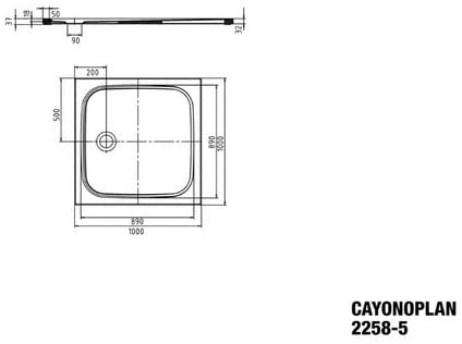 Cayonoplan 2258-1 Shower Tray Floor Standing 100 x 100 x 1.8 cm White