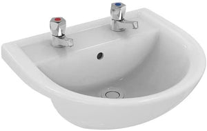 Armitage Shanks E896101 Sandringham 21 500mm 2 Tap Hole Semi Countertop Washbasin