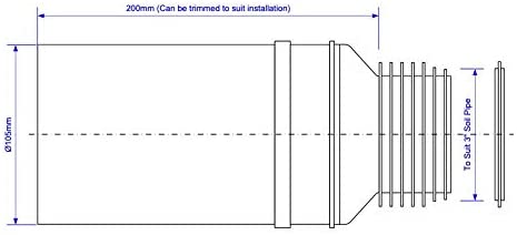 McAlpine MAC-EXTC 3"/75mm Adjustable Length Straight Extension MACFIT WC Connector