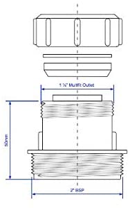 McAlpine 1̴_" Straight Connector Multifit x 2" BSP Male ZS31M