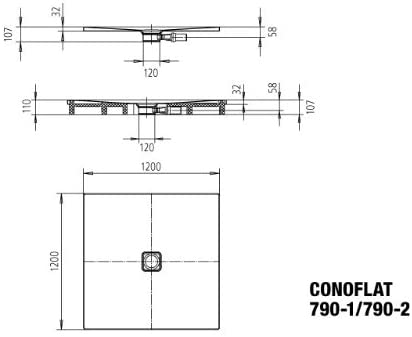 Kaldewei Avantgarde Conoflat Steel Shower TrayåʉÛÒåÊ790åʉÛÒåÊ1åÊ1200åÊx 1200åÊmm Alpinweiss