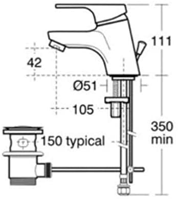 Ideal Standard Alto Basin Mixer with Pop-Up Waste B8529