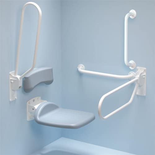 Armitage Shanks S6632XK Blue Fixed Height Folding Shower Seat with 650