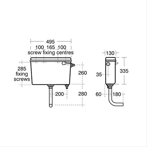 Armitage Shanks Mura VC Exposed Auto Cistern S374001