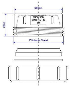 McAlpine Z23U Multifit Universal 50mm 2" Waste Pipe End Cap Blank Off