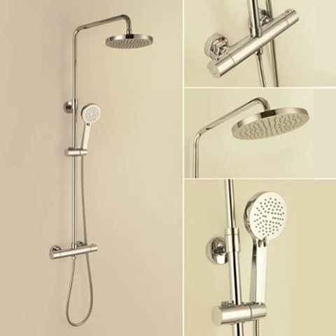 Cool Touch Round Thermostatic Chrome Plated Full Shower Kit