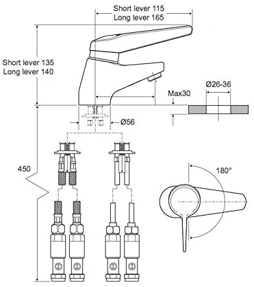 Rada 1.1555.062 THERMOTAP 3L Copper Taps, Chrome