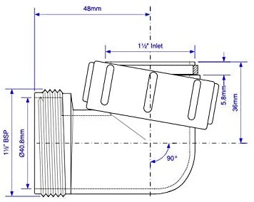 McAlpine 1̴_ 90̴åÁ Bend Female Inlet Nut x BSP Male Connector T4U