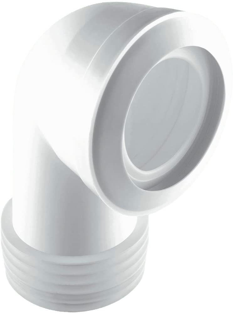 McAlpine MAC-8 90 Degree Bend MACFIT WC Connector Standard Length, White