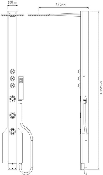 Synergy Pisa Thermostatic Wall Mounted Tower Shower