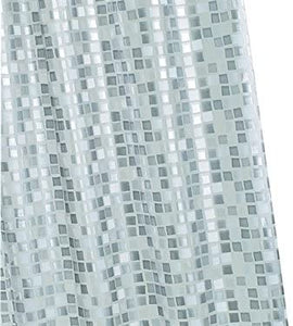 Mosaic PVC Shower Curtain Silver AE543440