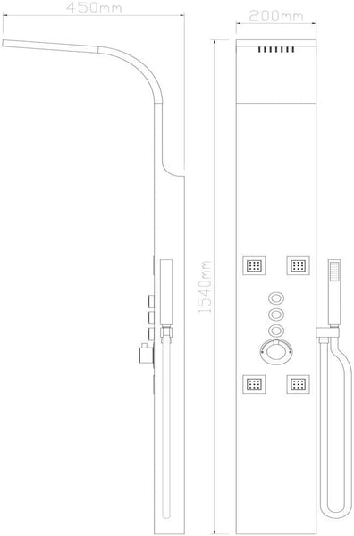 Synergy Emley Thermostatic Wall Mounted Tower Shower