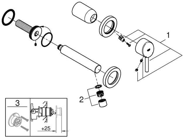 GROHE 19575001 | Concetto 2-Hole Bathroom Tap