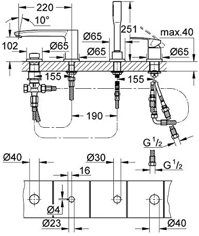 GROHE 23048003 Bath Mixer Tap Chrome