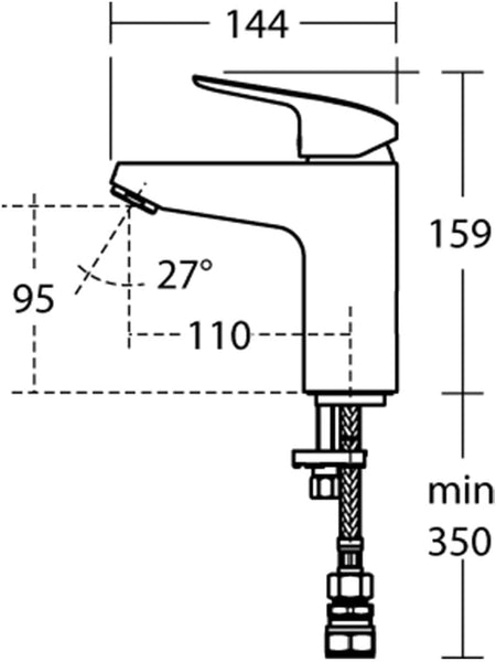 Ideal Standard B2326AA Ceraflex Grande Basin Mixer, Chrome