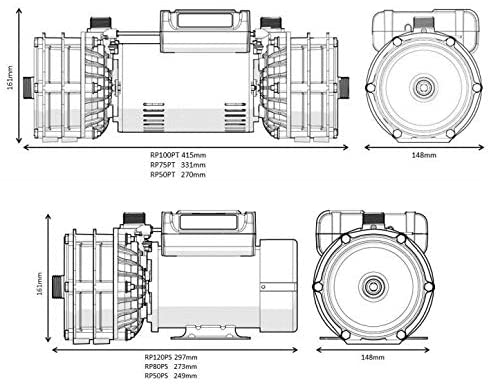 Salamander RP55SU 1.5 Bar Right Single Impeller Shower Pump Negative Head & Hose