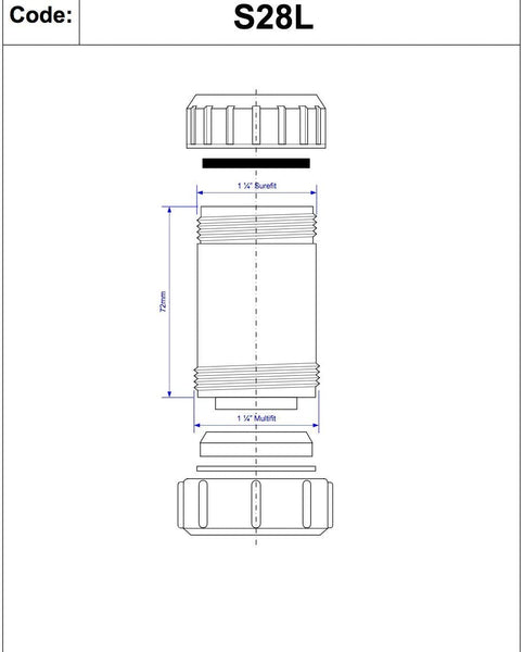 McAlpine 1̴_" Surefit x Multifit Straight Connector S28L