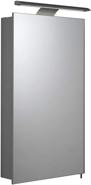 Croydex WC147769E Jefferson Single Door Illuminated Cabinet, Aluminium