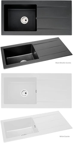 Abode Zero 1.0 Bowl BLACK Granite Sink - AW3007