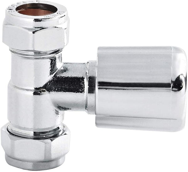 Nuie RV004 | Modern Bathroom Straight Radiator Valve, 78mm x 30mm, Chrome