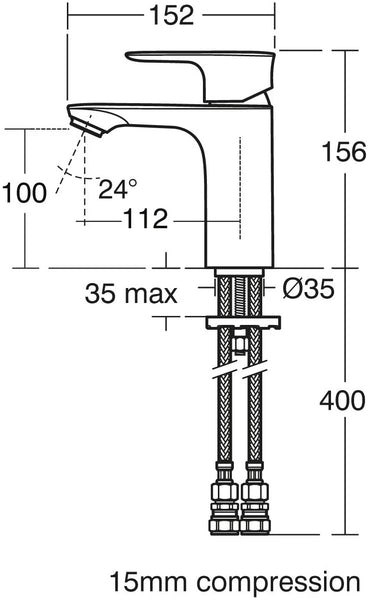 Ideal Standard A7064AA Concept Air Grande Basin Mixer, Chrome