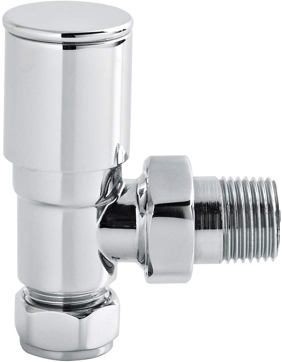 Nuie RV002 | Modern Bathroom Angled Radiator Valve, 82mm x 26mm, Chrome