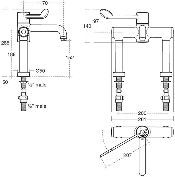 Armitage Shanks A6242AA Markwik 21 Seqential Basin Mixer