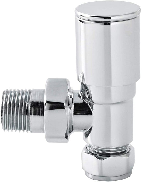 Nuie RV002 | Modern Bathroom Angled Radiator Valve, 82mm x 26mm, Chrome