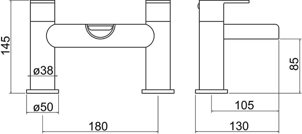 Trisen Ganton TT505 Two Lever Bath Filler