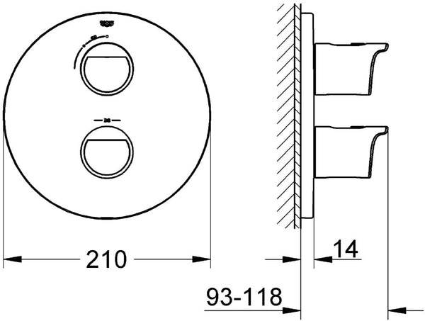 Grohe 19354001 Grohtherm 2000 Thermostat with Shower Mixer Final Assembly Set