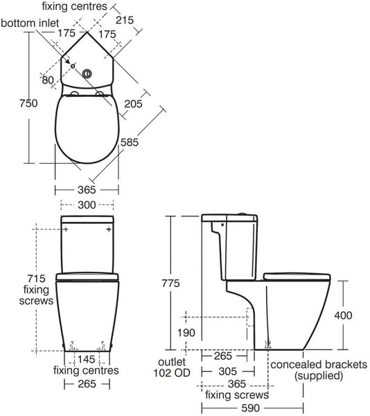 E709101 Ideal Standard Genuine Space replacement Toilet Seat Cover