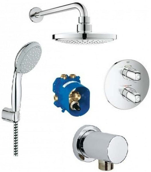 Grohe Grohtherm 1000 Dual Concealed Mixer Shower with Shower Kit + Fixed Head GR.124713