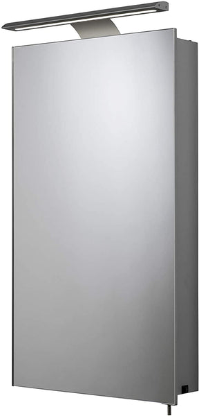 Croydex WC147769E Jefferson Single Door Illuminated Cabinet, Aluminium