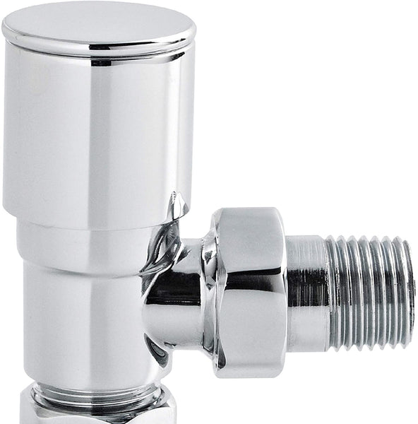 Nuie RV002 | Modern Bathroom Angled Radiator Valve, 82mm x 26mm, Chrome