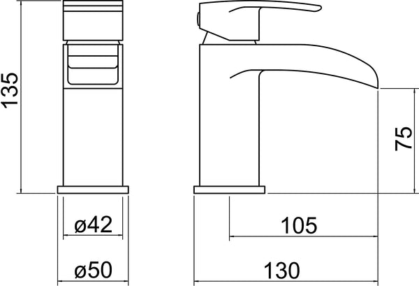 Trisen Merion TT302 Single Lever Mono Basin Mixer (No Waste)