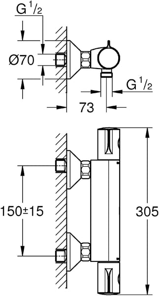 Grohe Grohtherm 800 Thermostatic Mixer Shower Tap