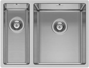 Pyramis 101030701 Stainless Steel Kitchen Sink with One and Half Bowl from Astris, Grey, 57.5 x 44 cm 1 1/2B Right