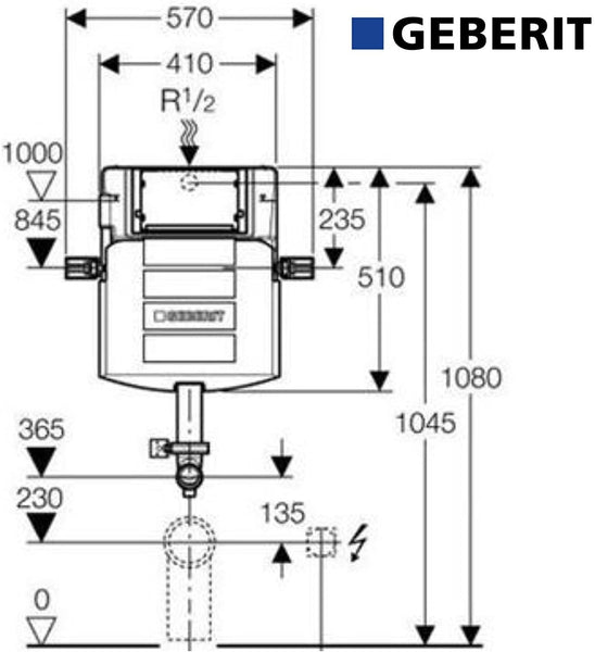 Geberit 109.309.00.5 Sigma UP320 Dual Flush Concealed Cistern White